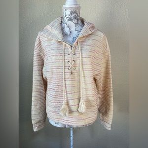 Something Navy textured cropped‎ hoodie, size medium